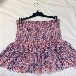 snake skin smocked skirt